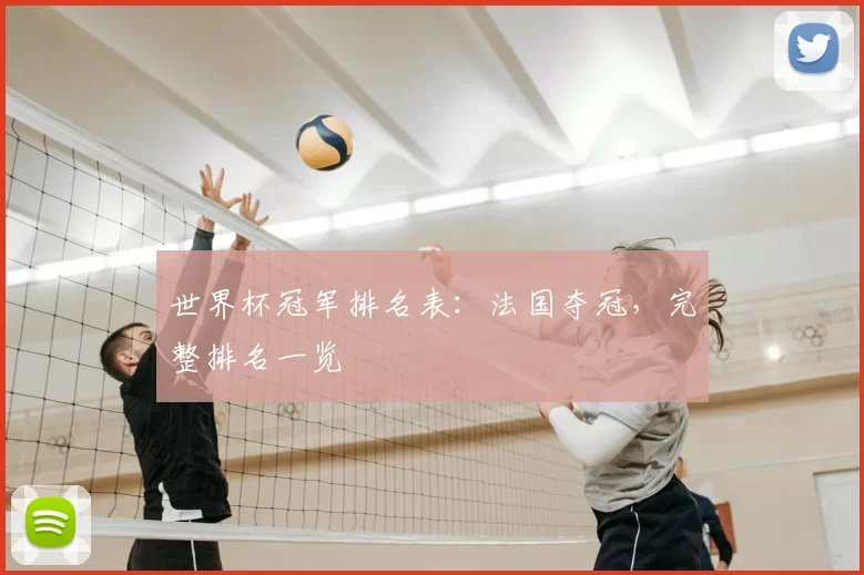 世界杯冠军排名表:法国夺冠,完整排名一览